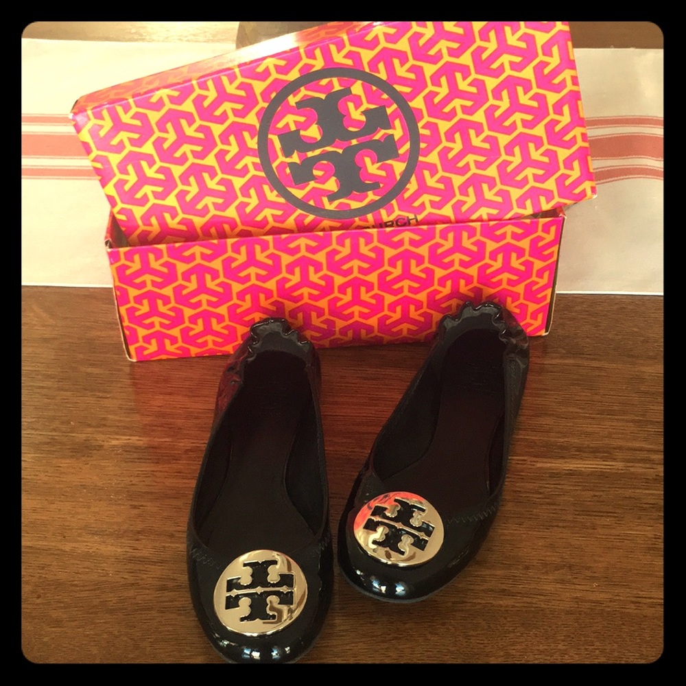 Tory Burch Black & Silver flats